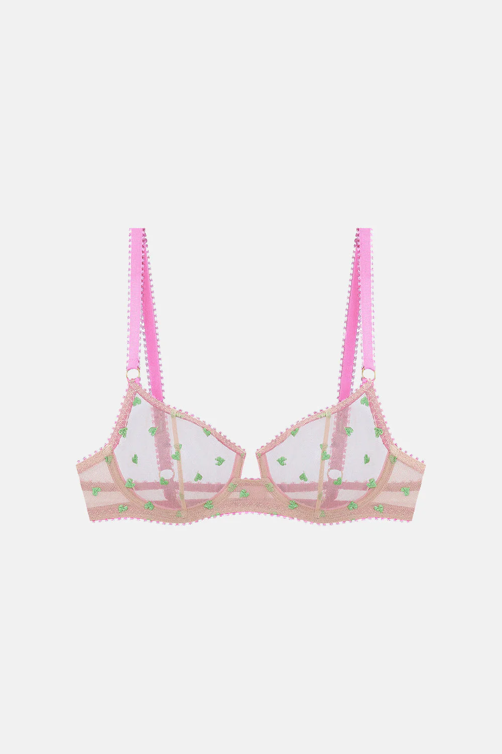 Bessie Heart Embroidery Underwire Bra - Image 6