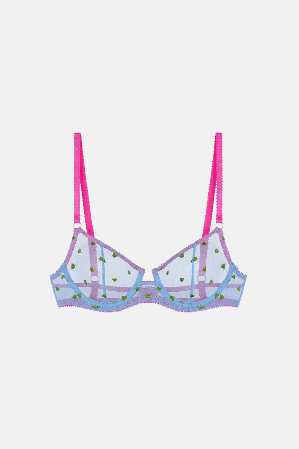 Betty Heart Embroidery Underwire Bra - Image 7