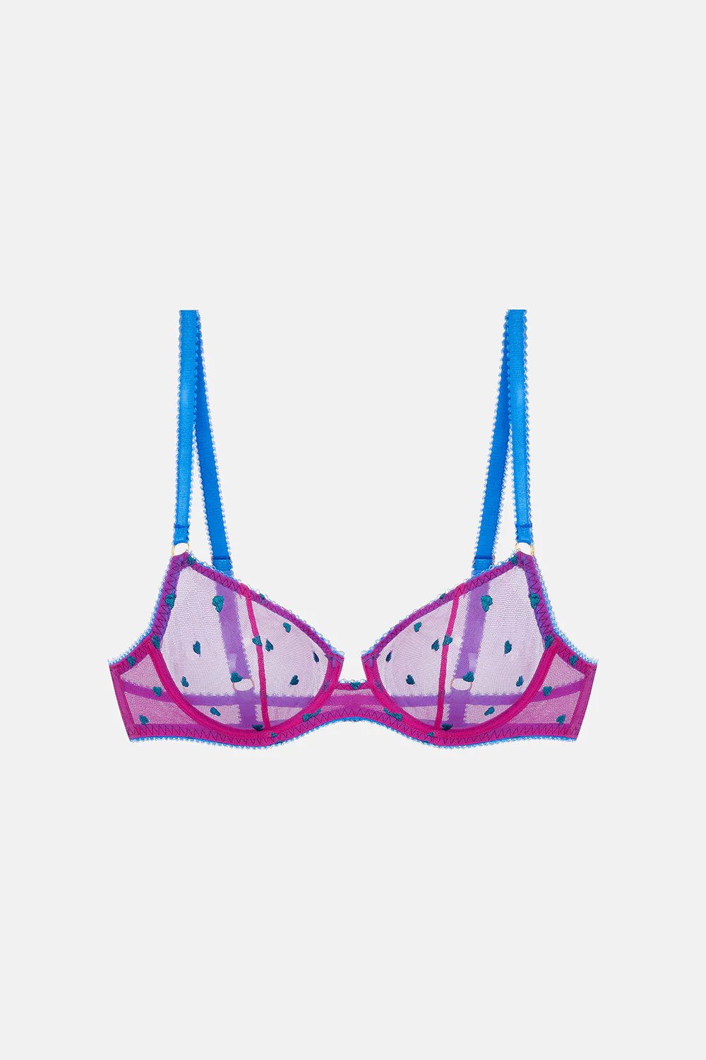 Mabel Heart Embroidery Underwire Bra - Image 4